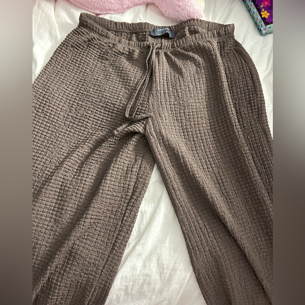 Taupe Casual Drawstring Pants